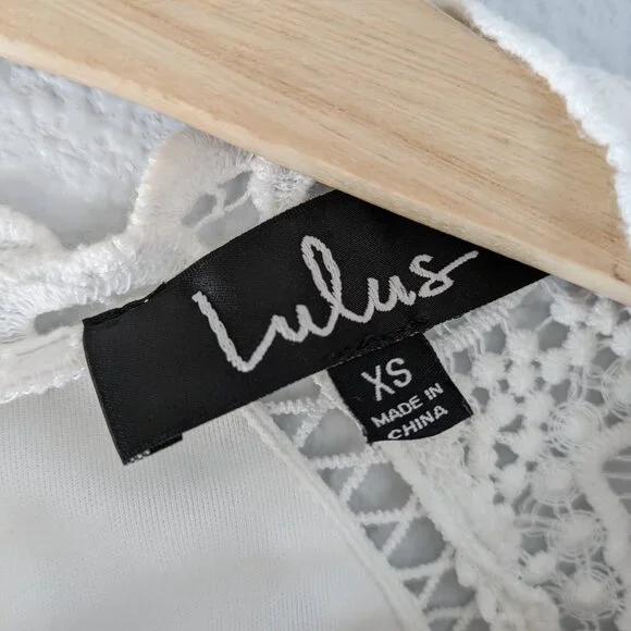 Lulus Dress XS White Hey Doll Ivory Lace Shift Dress Romantic Party Shower Bride - Picture 8 of 13